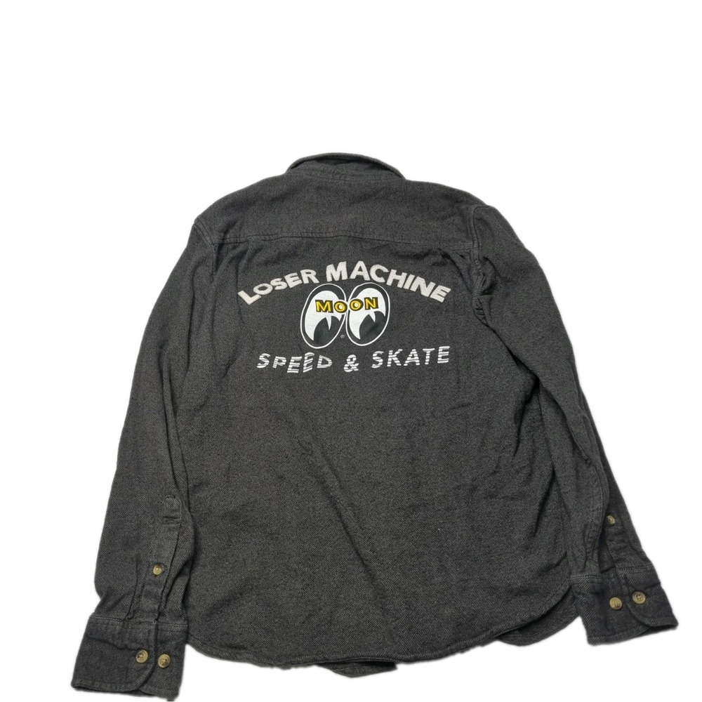 Loser Machine Mooneyes Shirt Mens M Black Heavy Cotton Skater Shacket Biker